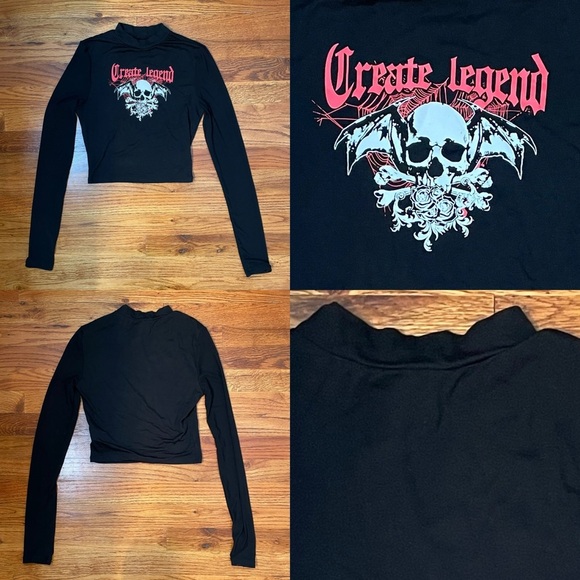 SHEIN Bundle Of 6 Tops Women’s Size XS Y2K 90’s Goth Grunge - Picture 14 of 16